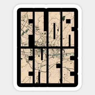 Florence, Italy City Map - Vintage Sticker